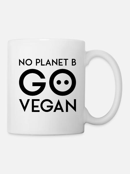 NO PLANET B GO VEGAN black - Tasse - Weiß