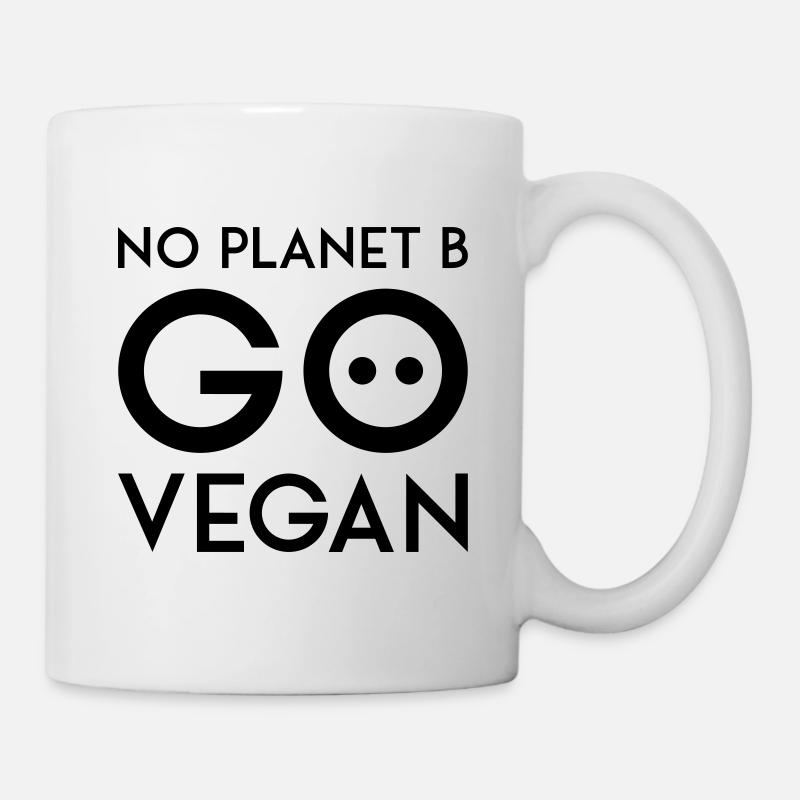 NO PLANET B GO VEGAN black - Tasse - Weiß