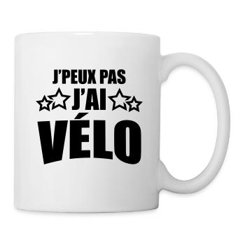 j'peux pas j'ai vélo - Mug blanc - blanc - Droite