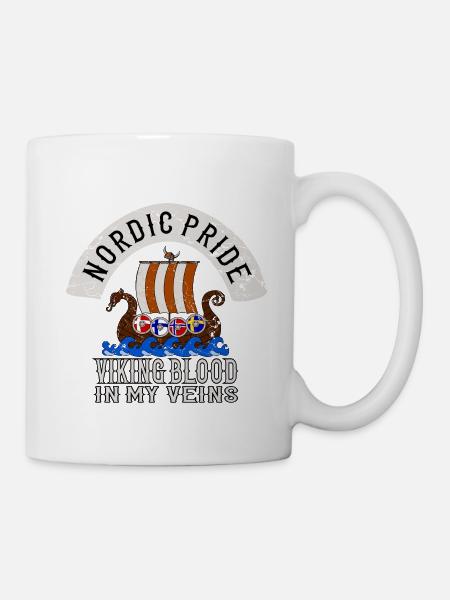 Nordic Pride Scandinavia Scandinavian Viking - Mug - white