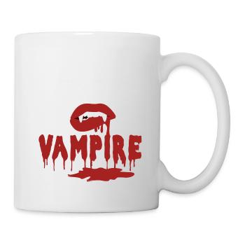 Vampire Sexy Lips Halloween Can I bite you blood - Mug - white - Right