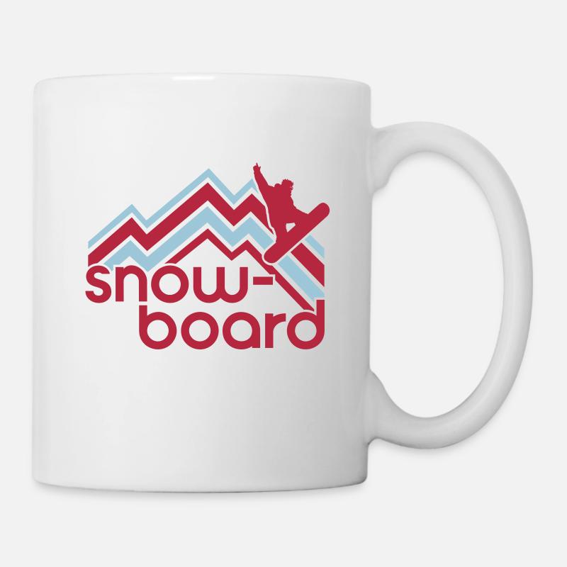 snowboard - wintersport - schnee - urlaub -apreski - Tasse - Weiß