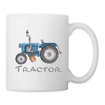 Lustiger Traktor Comic Cartoon Kinder - Tasse - Weiß - Rechts