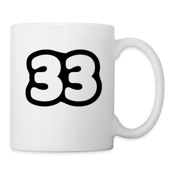 33. // Geburtstag // Hochzeitstag // Jubiläum - Tasse - Weiß - Rechts