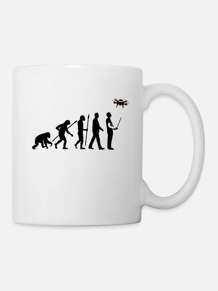 Evolution Modellflieger Drohne 4 Propeller - Tasse - Weiß