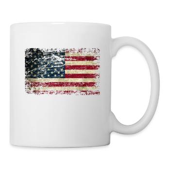 America flag used look vintage usa us - Mug - white - Right