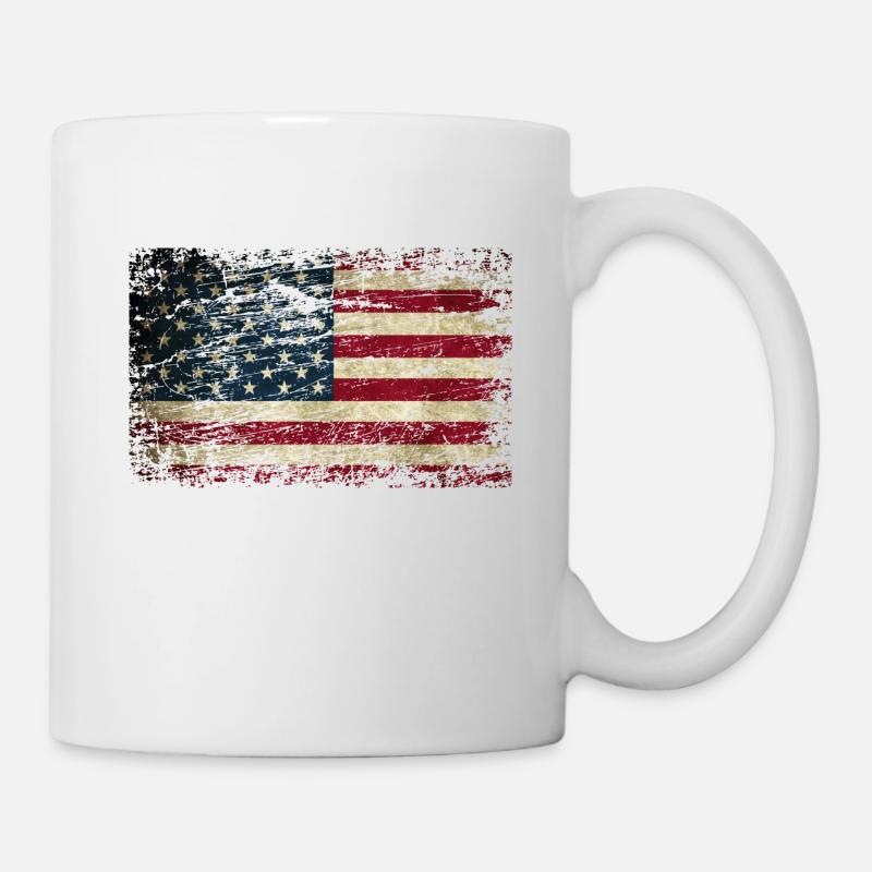 Drapeau amérique utilisé look vintage usa us - Mug blanc - blanc