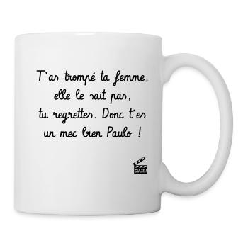 T'as trompé t* femme, elle le sait pas... Camping - Mug blanc - blanc - Droite