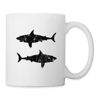 T-shirt requin. Chemise de plongée avec le grand requin blanc. - Mug blanc - blanc - Droite