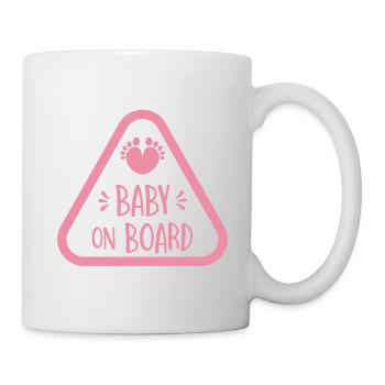 BABY AN BOARD - pink girl - Tasse - Weiß - Rechts