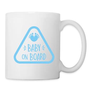 BABY AN BOARD - garçon bleu - Mug blanc - blanc - Droite