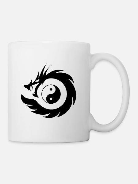Dragon Yin Yang (v2) - Tasse - Weiß