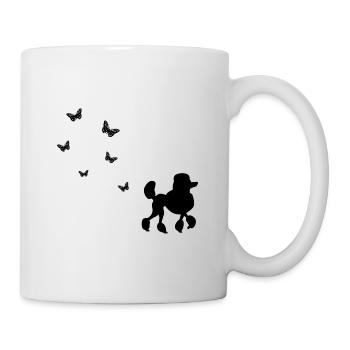 Shadow image dog poodle - Mug - white - Right
