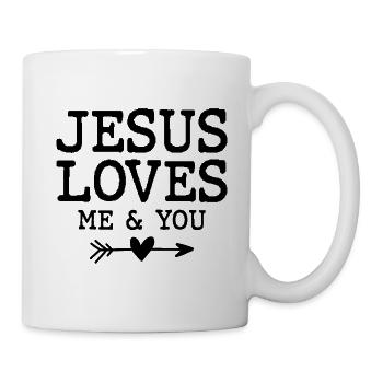 Jesus liebt dich - Tasse - Weiß - Rechts