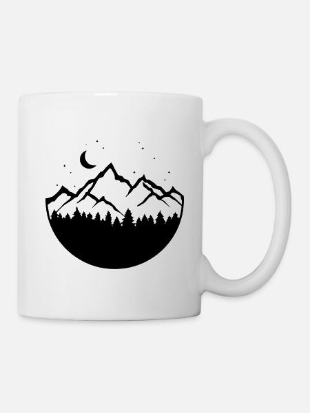 Berge Symbol Bergsteigen Natur - Tasse - Weiß