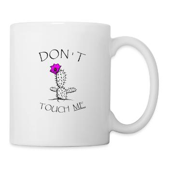 Ne me touche pas au cactus rose fleur f’rigolo - Mug blanc - blanc - Droite