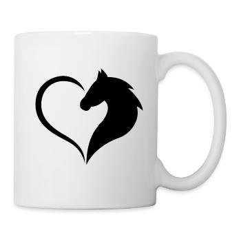 coeur hobby cheval Sport selle cadeau dressage - Mug blanc - blanc - Droite