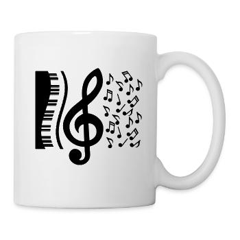 Melodie Musiker Orchester Piano Pianist Geschenk - Tasse - Weiß - Rechts