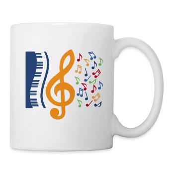 Melodie Musiker Orchester Piano Pianist Geschenk - Tasse - Weiß - Rechts