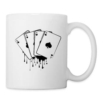 Carte de Poker Jeu de cartes - Mug blanc - blanc - Droite