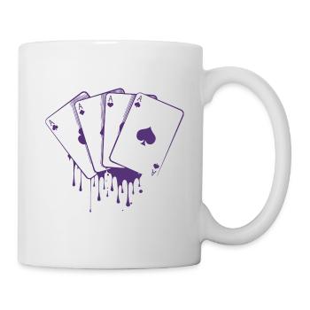 Carte de Poker Jeu de cartes - Mug blanc - blanc - Droite