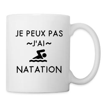 Je peux pas j'ai natation - Mug blanc - blanc - Droite