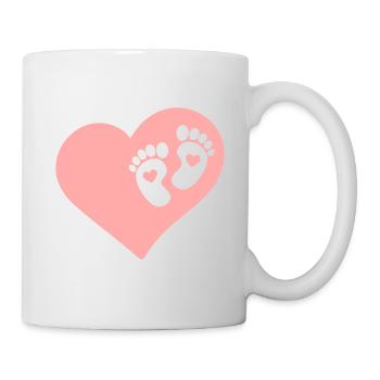 Bébé Pieds Coeur Bébé Grossesse Naissance - Mug blanc - blanc - Droite