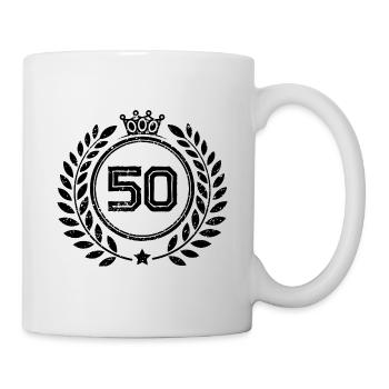 50 Number wreath - Mug - white - Right