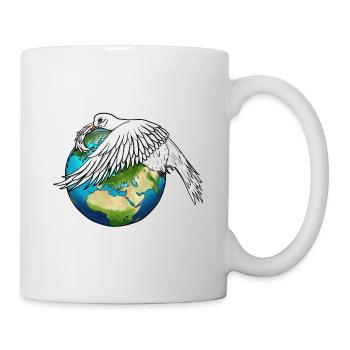 The Dove of Peace Weeps and Holds the Earth - Mug - white - Right