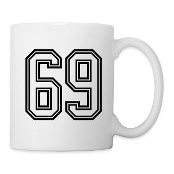 69 Zahl Symbol - Tasse - Weiß - Rechts