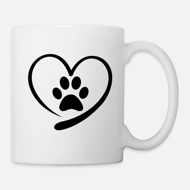 Hundepfote Hundefreund Hundemensch Geschenkidee - Tasse - Weiß