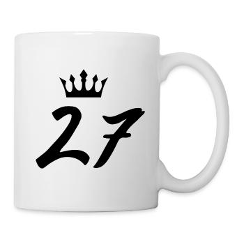 27 Zahl Krone - Tasse - Weiß - Rechts