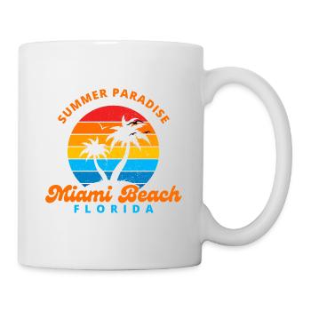 Summer Paradise Miami Beach Florida-Sunset-Palms - Mug - white - Right