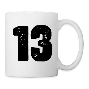 13 Zahl Trikot - Tasse - Weiß - Rechts