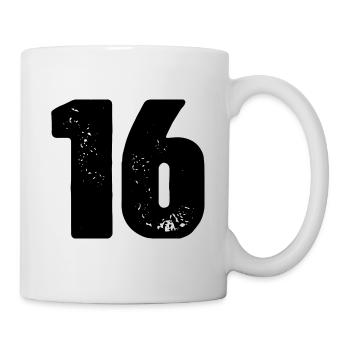 16 Zahl Trikot - Tasse - Weiß - Rechts
