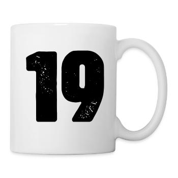 19 Zahl Trikot - Tasse - Weiß - Rechts