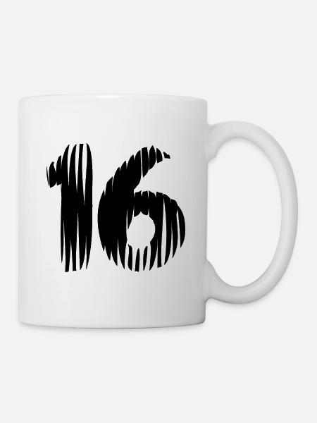 Maillot à 16 chiffres - Mug blanc - blanc