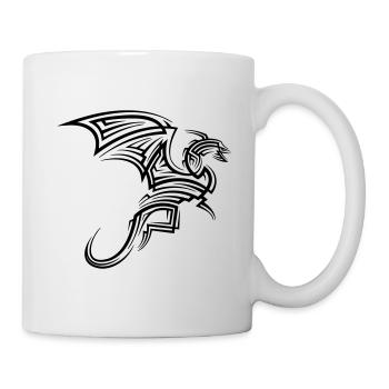 Drache Tribal Tattoo - Tasse - Weiß - Rechts