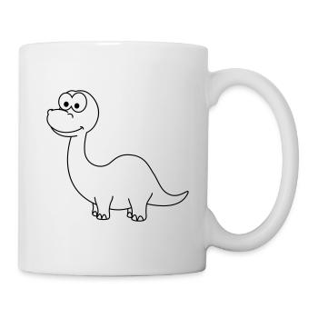 Dinosaur brontosaurus Comic - Mug - white - Right