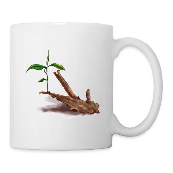 Pflanzen Sie auf einem Baumstamm, Aquarium, Aquari - Tasse - Weiß - Rechts