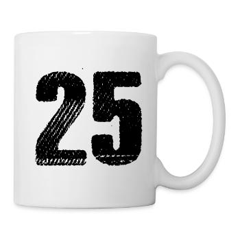 25 Zahl Trikot - Tasse - Weiß - Rechts
