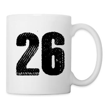 26 Zahl Trikot - Tasse - Weiß - Rechts