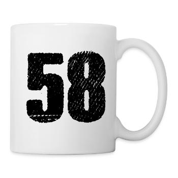 58 Zahl Trikot - Tasse - Weiß - Rechts