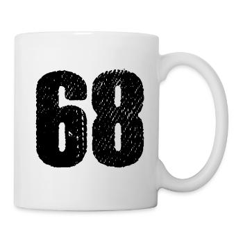 68 Zahl Trikot - Tasse - Weiß - Rechts