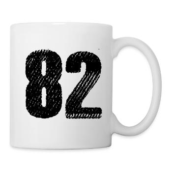82 Zahl Trikot - Tasse - Weiß - Rechts