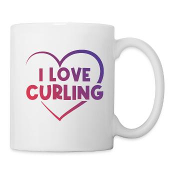 I love curling heart - Mug - white - Right