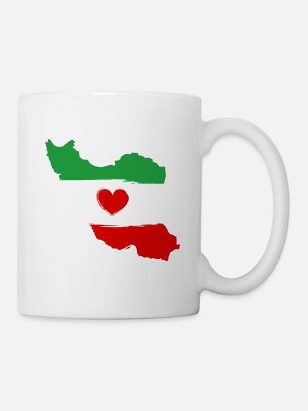 iran flag heart love persian - Tasse - Weiß