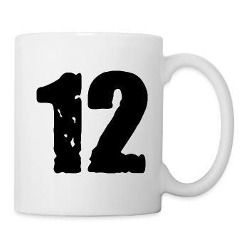 12 Zahl Trikot - Tasse - Weiß - Rechts