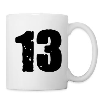 13 Zahl Trikot - Tasse - Weiß - Rechts