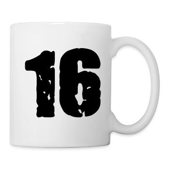 16 Zahl Trikot - Tasse - Weiß - Rechts